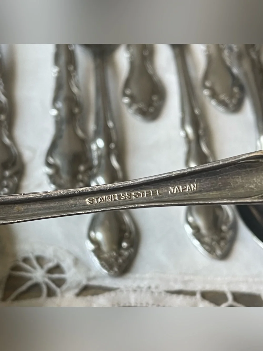 Stainless steel flatware Japan ornate vintage silverware set